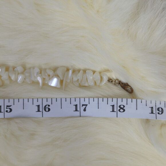 Handmade Sea Shell & Shark Tooth White Mother of Pearl Choker Necklace - Picture 7 of 7